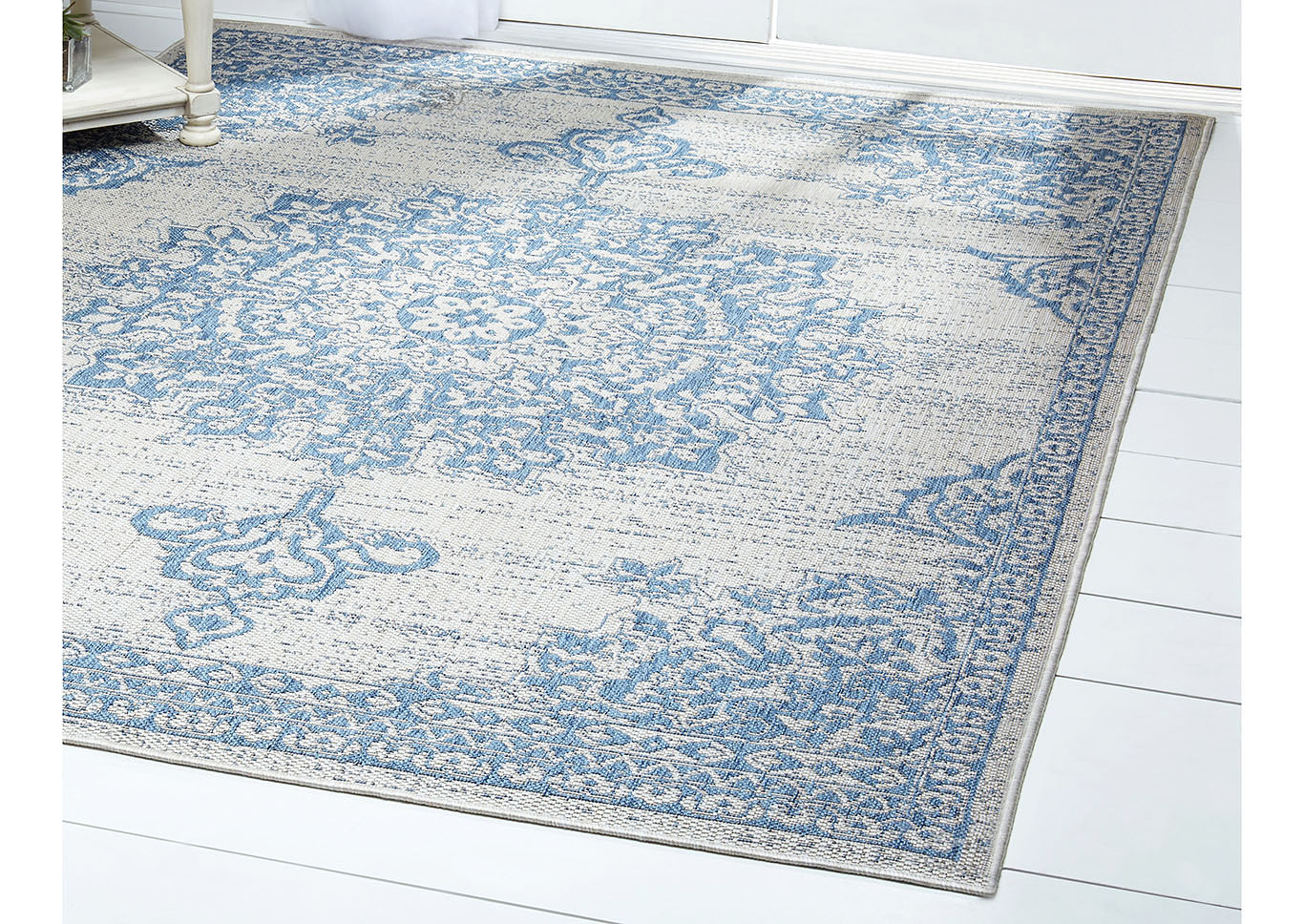 Patio Country Azalea Gray-Blue Area Rug,Home Dynamix