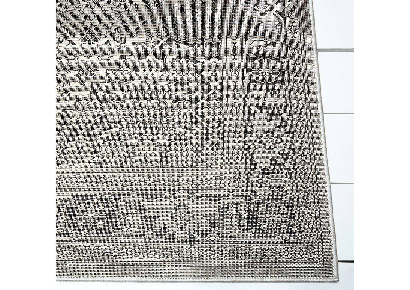 Patio Country Dahlia Gray-Black Area Rug,Home Dynamix