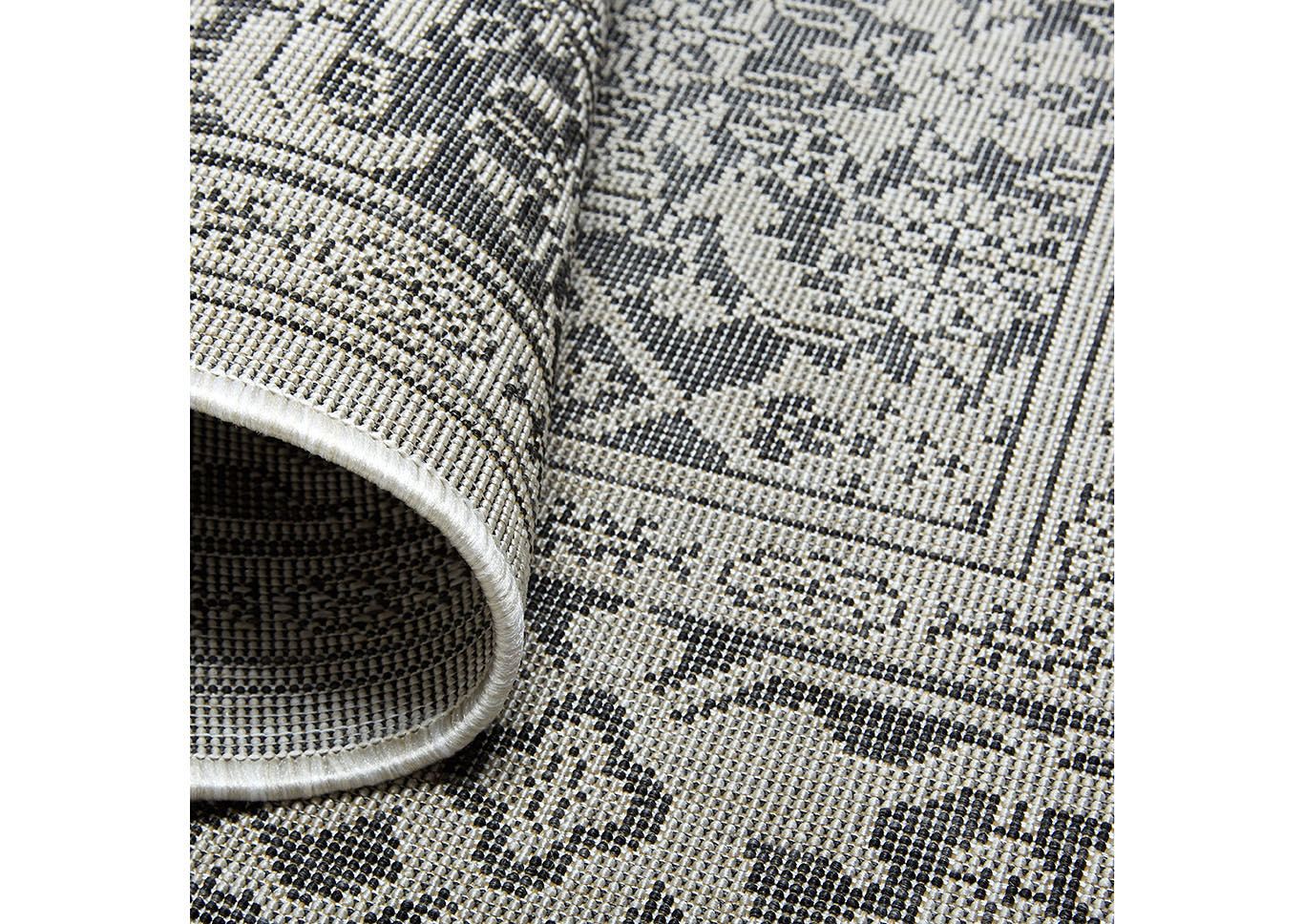 Patio Country Dahlia Gray-Black Area Rug,Home Dynamix