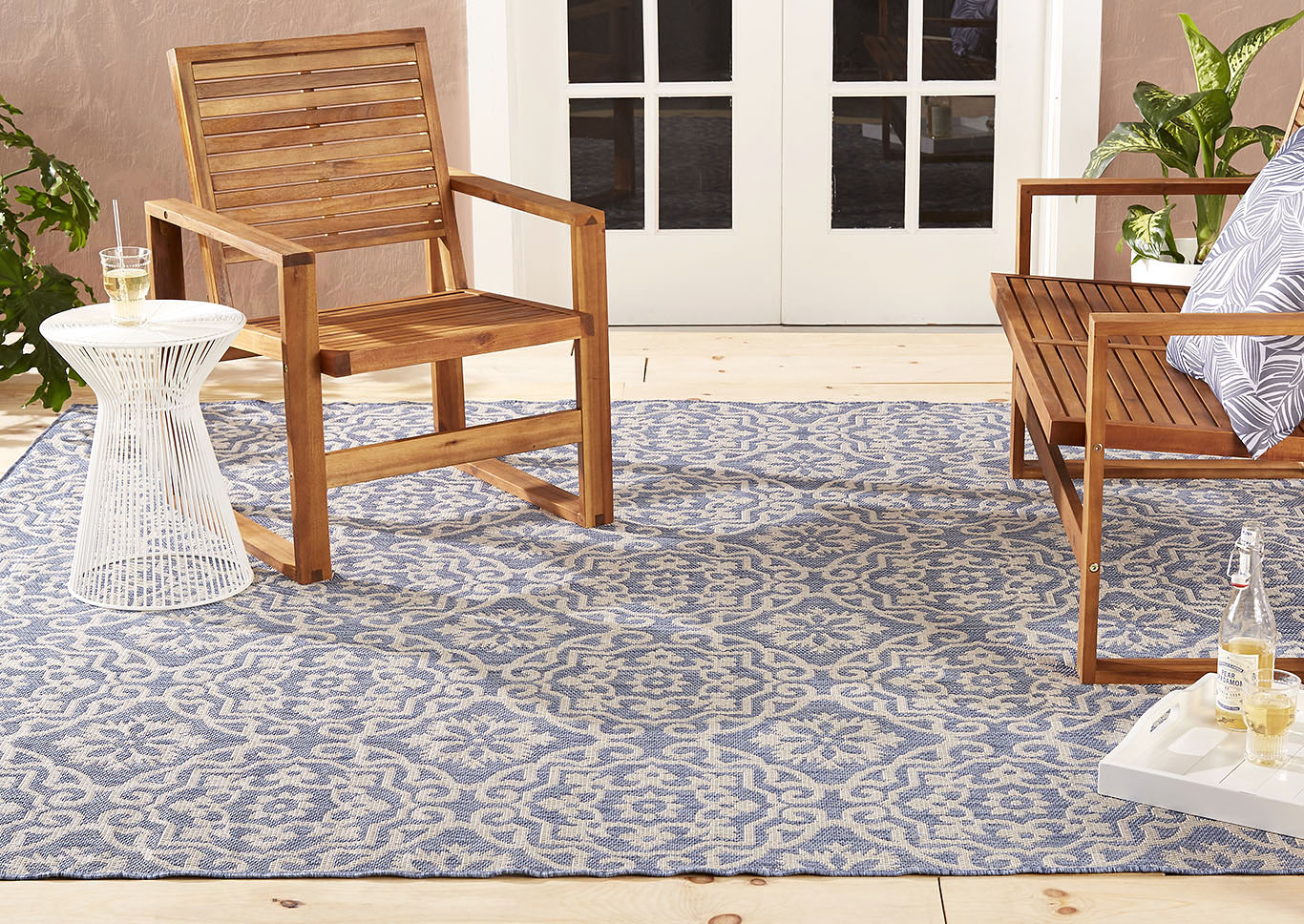 Patio Country Danica Blue-Gray Area Rug,Home Dynamix