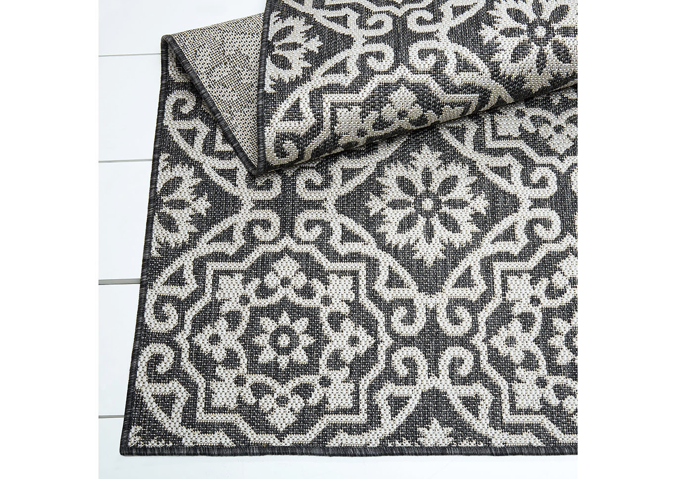 Patio Country Danica Black-Gray Area Rug,Home Dynamix