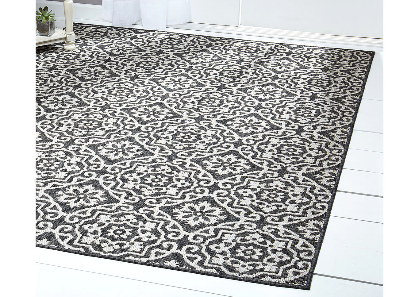 Patio Country Danica Black-Gray Area Rug,Home Dynamix