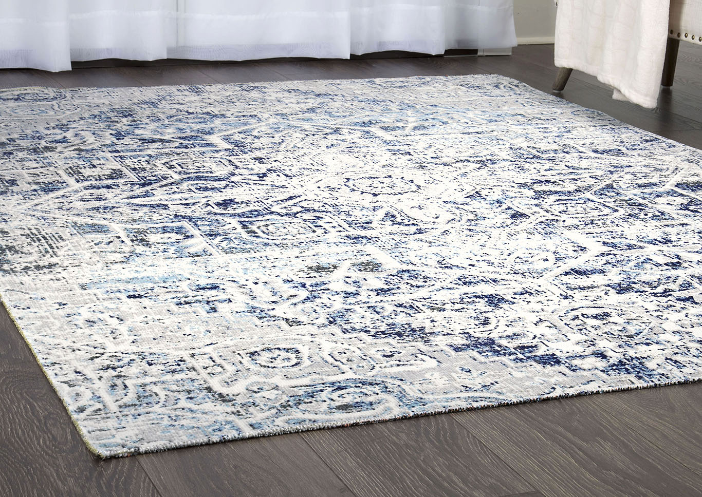 Patio Sofia Fleur Navy Blue Area Rug,Home Dynamix