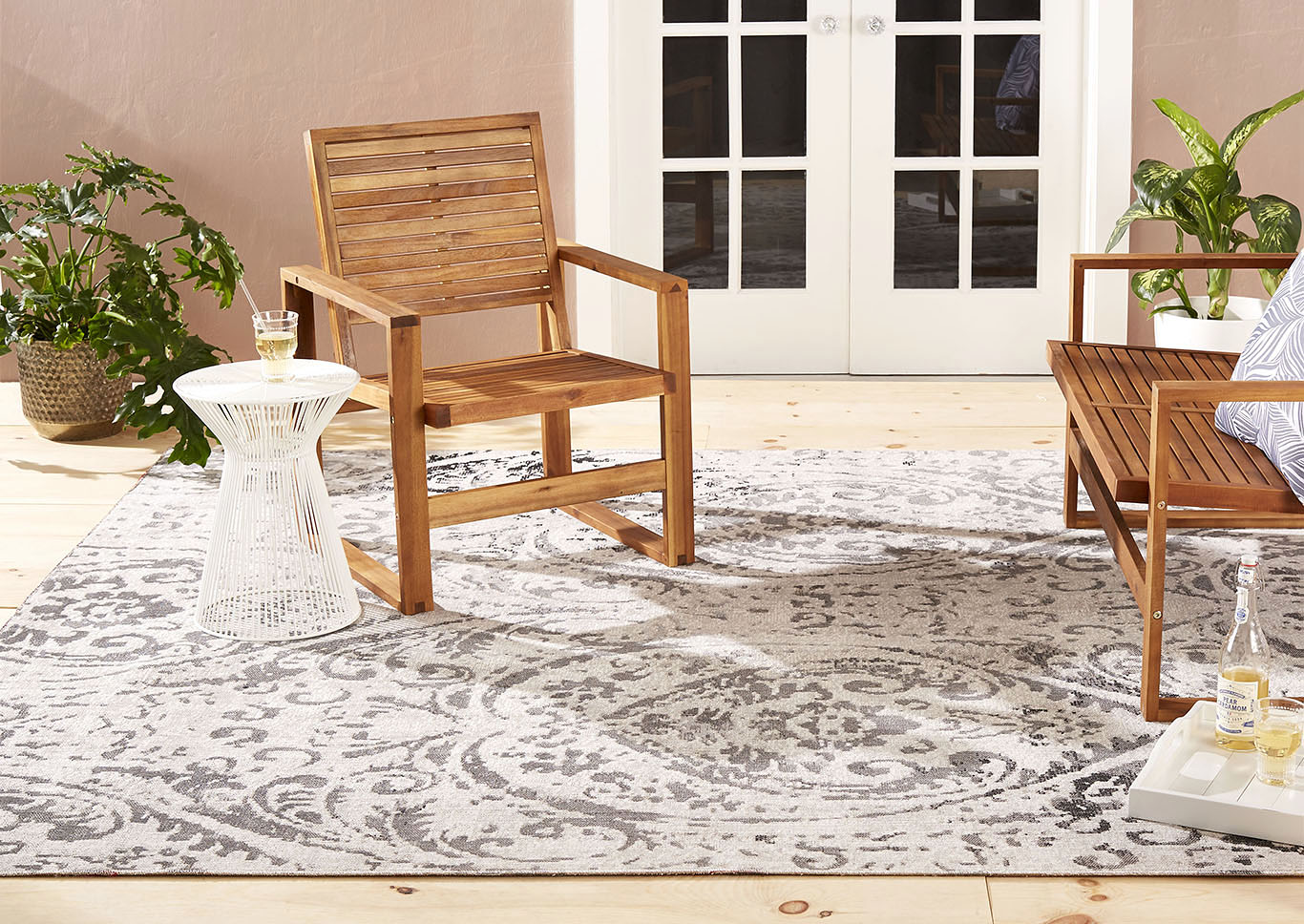 Patio Sofia Juniper Ivory-Gray Area Rug,Home Dynamix