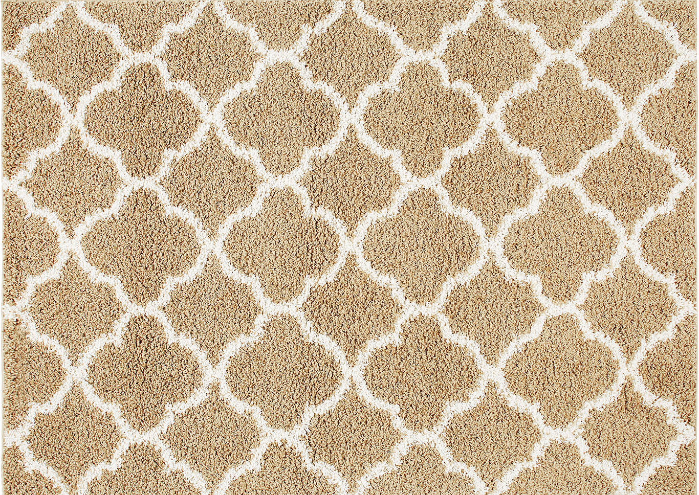 Home Dynamix Nicole Miller Synergy Elm Shag Area Rug 3'3"x4'3" Trellis Beige/White,Home Dynamix