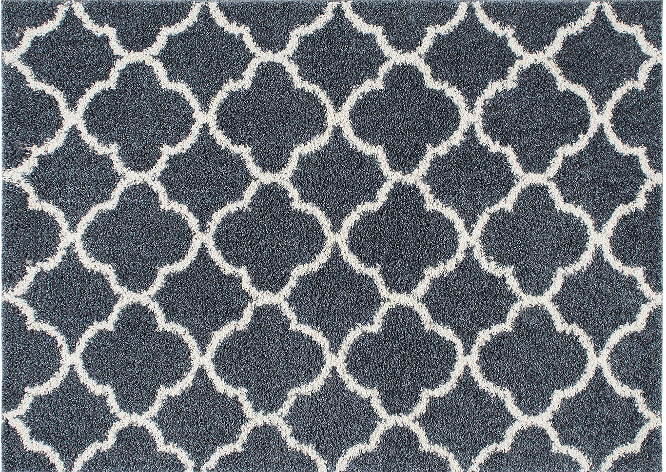 Home Dynamix Nicole Miller Synergy Elm Shag Area Rug 3'3"x4'3" Trellis Blue/White,Home Dynamix