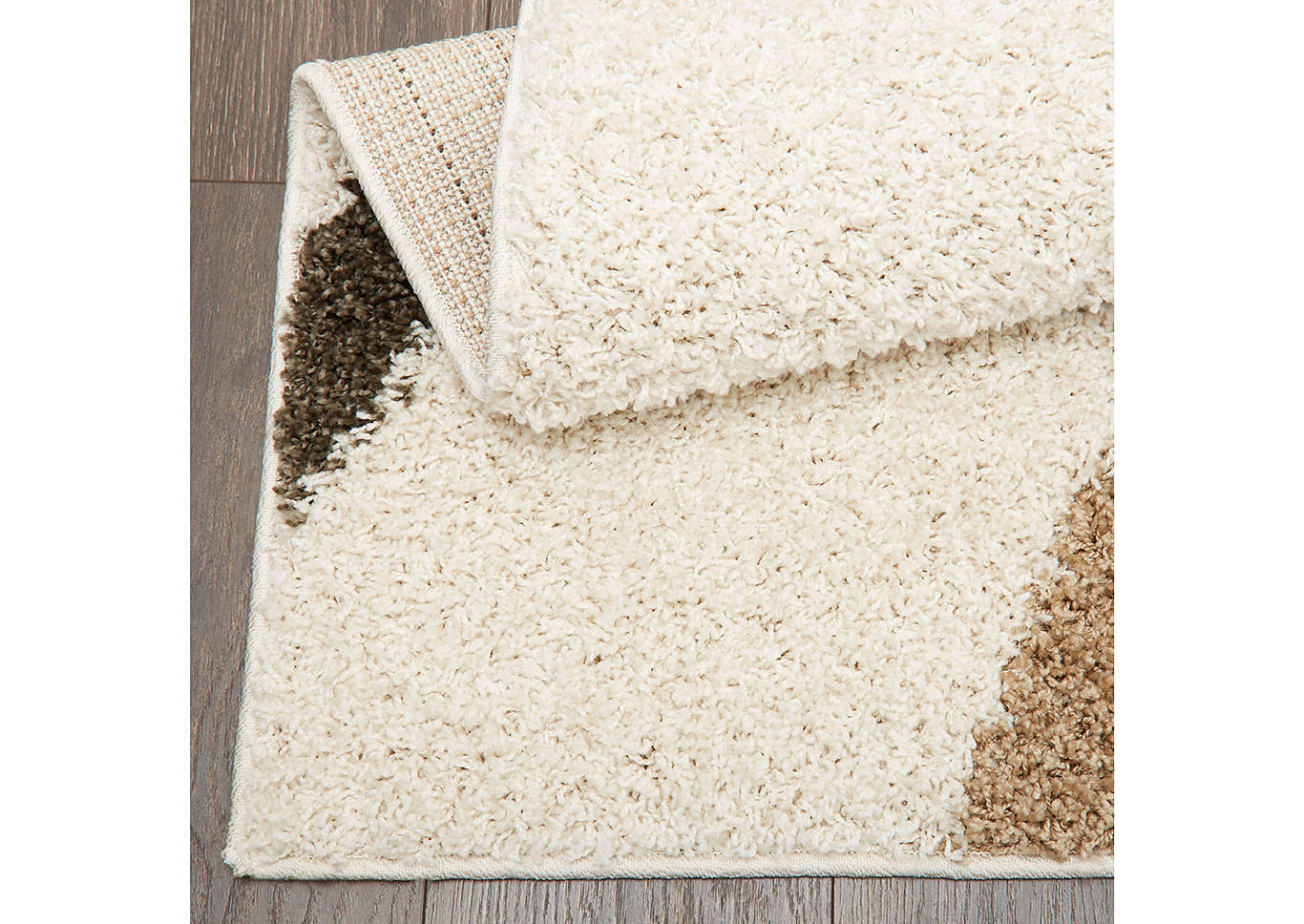 Home Dynamix Nicole Miller Synergy Quill Shag Area Rug 20"x31" Abstract White/Beige,Home Dynamix