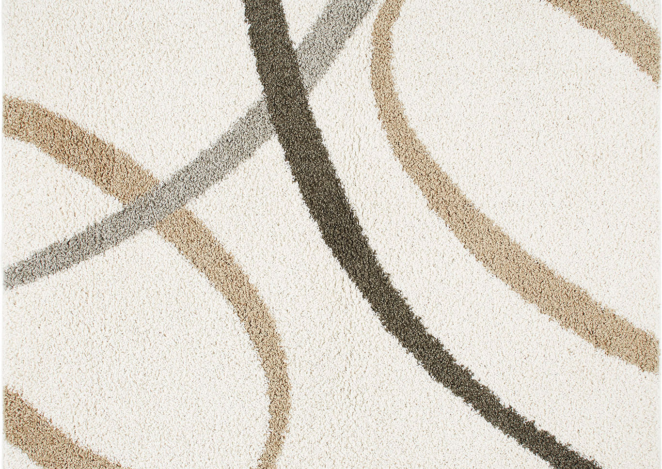 Home Dynamix Nicole Miller Synergy Quill Shag Area Rug 20"x31" Abstract White/Beige,Home Dynamix