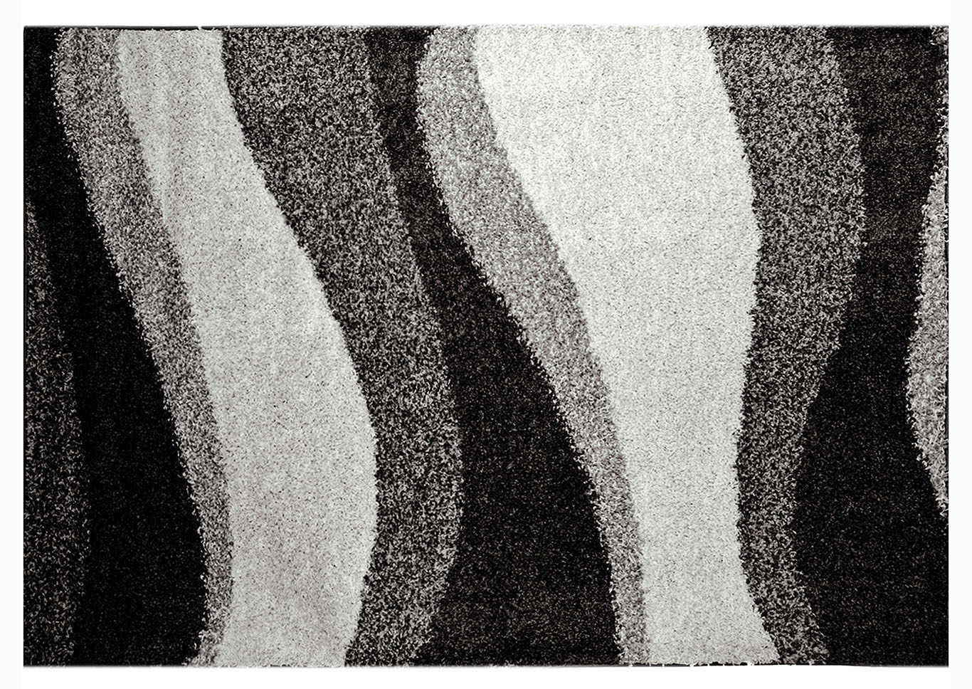 Home Dynamix Nicole Miller Synergy Blaise Shag Area Rug 20"x31" Striped Gray/White,Home Dynamix