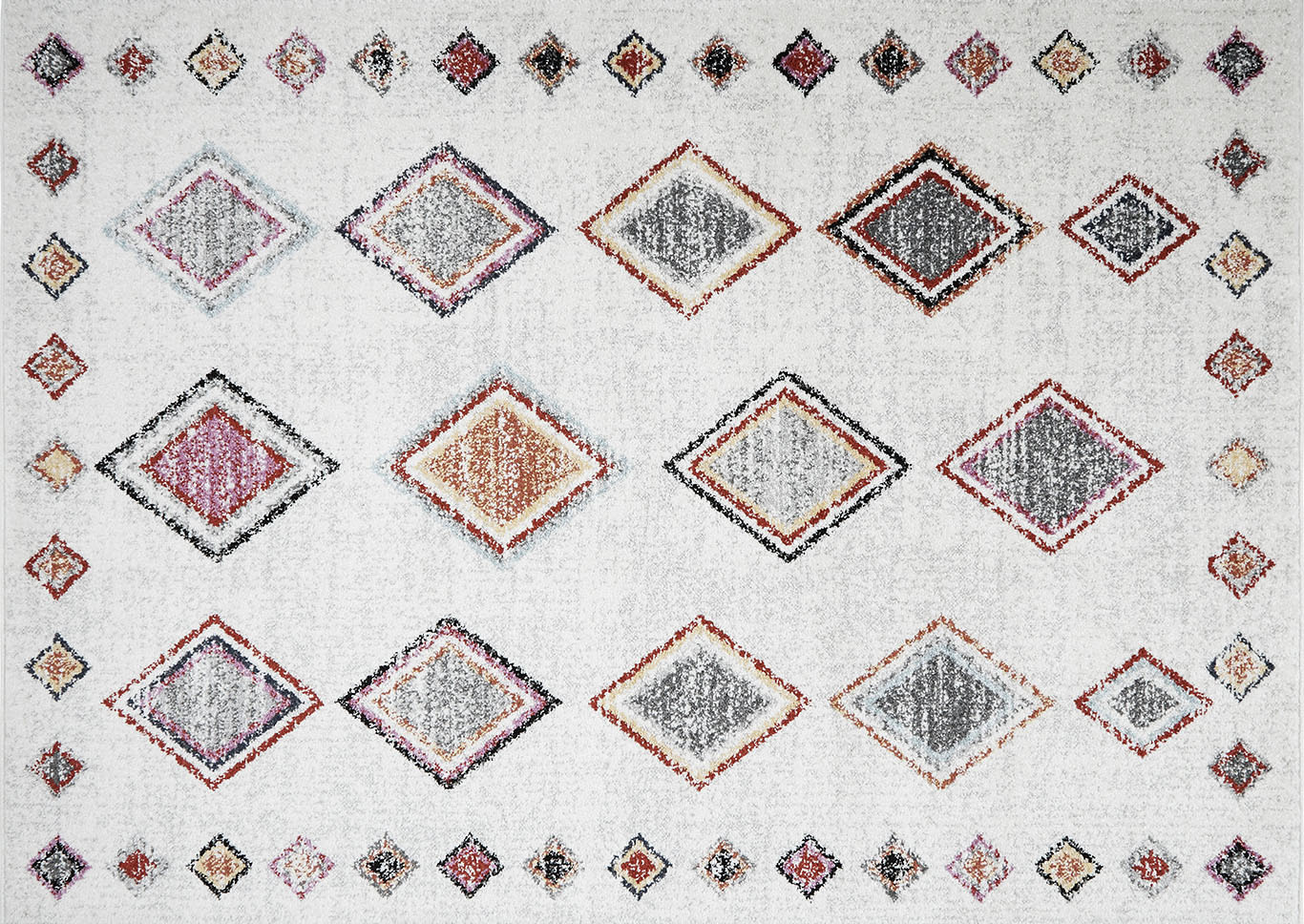 Home Dynamix Nova Rose Scandinavian Area Rug 5'2"x7'2" Geometric Ivory/Red/Pink,Home Dynamix