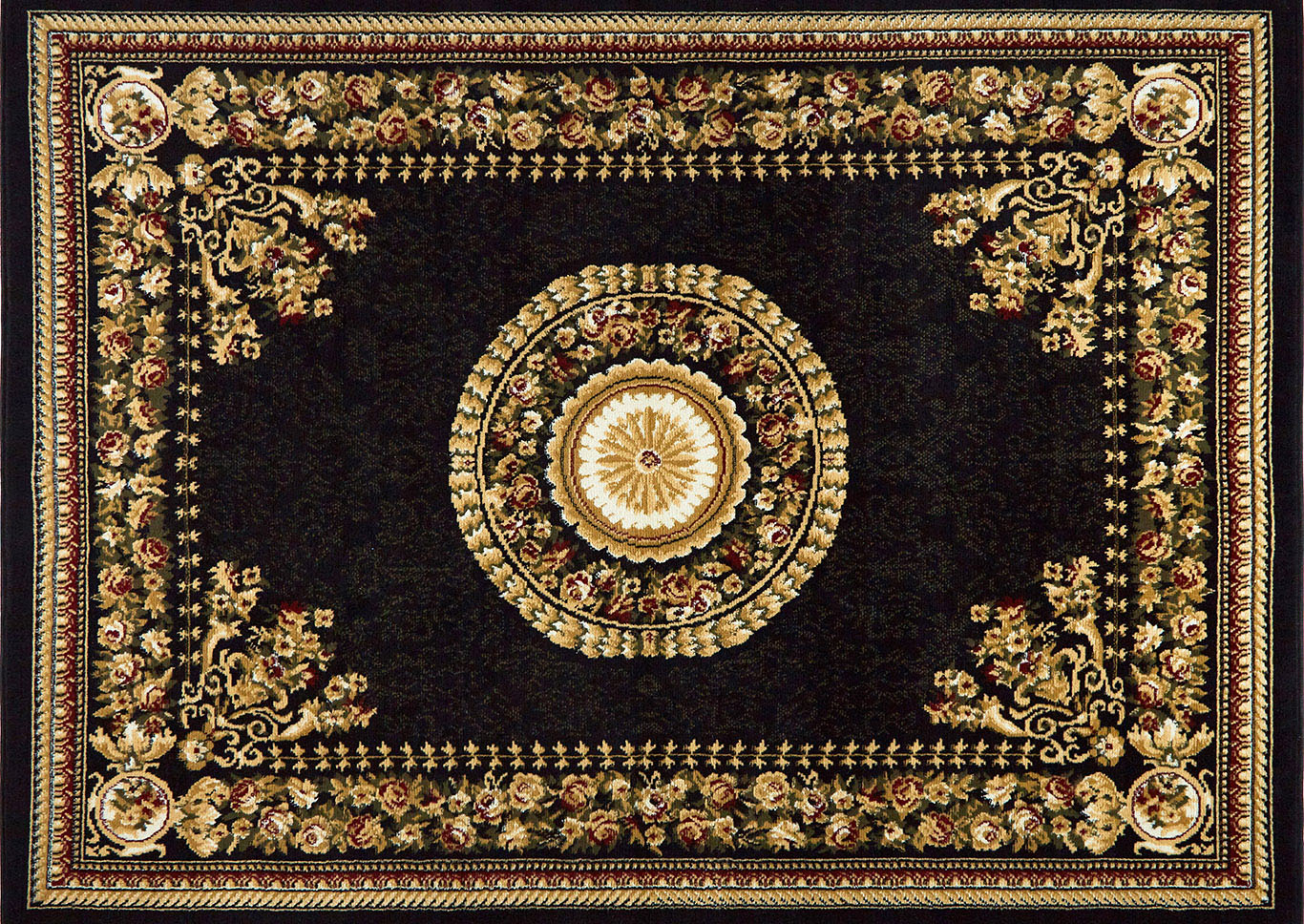 Home Dynamix Optimum Athens Traditional Area Rug 7 10 Round Border Black Beige Red 5th Avenue Furniture Mi