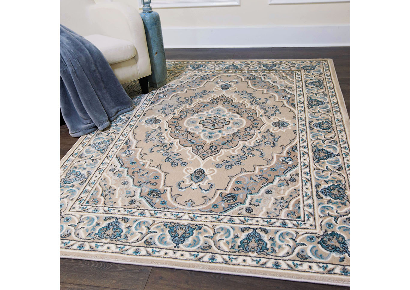 Oxford Caspian  Beige-Cream Area Rug,Home Dynamix