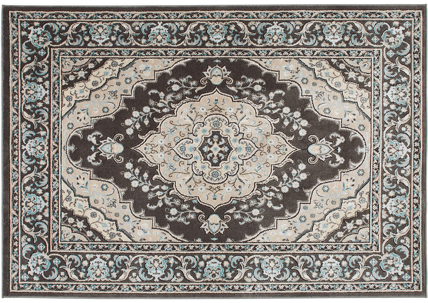 Home Dynamix Oxford Caspian Traditional Area Rug 20"x31" Medallion Gray/Beige/Blue,Home Dynamix
