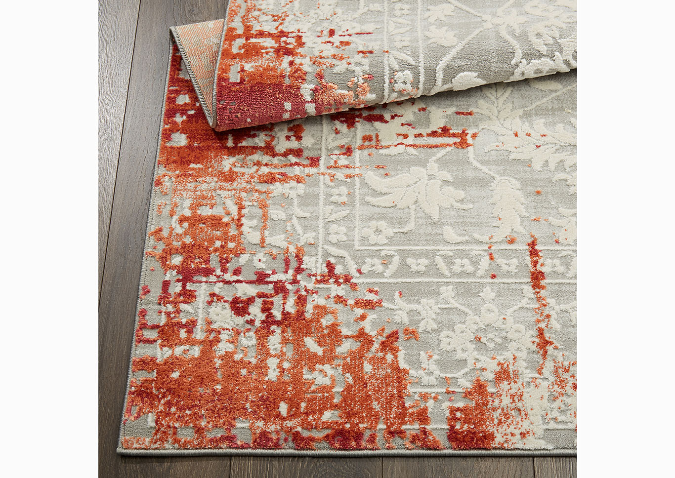 Home Dynamix Palmyra Piet Bohemian Area Rug 7'9"x10'2" Floral Red/Gray/Ivory,Home Dynamix