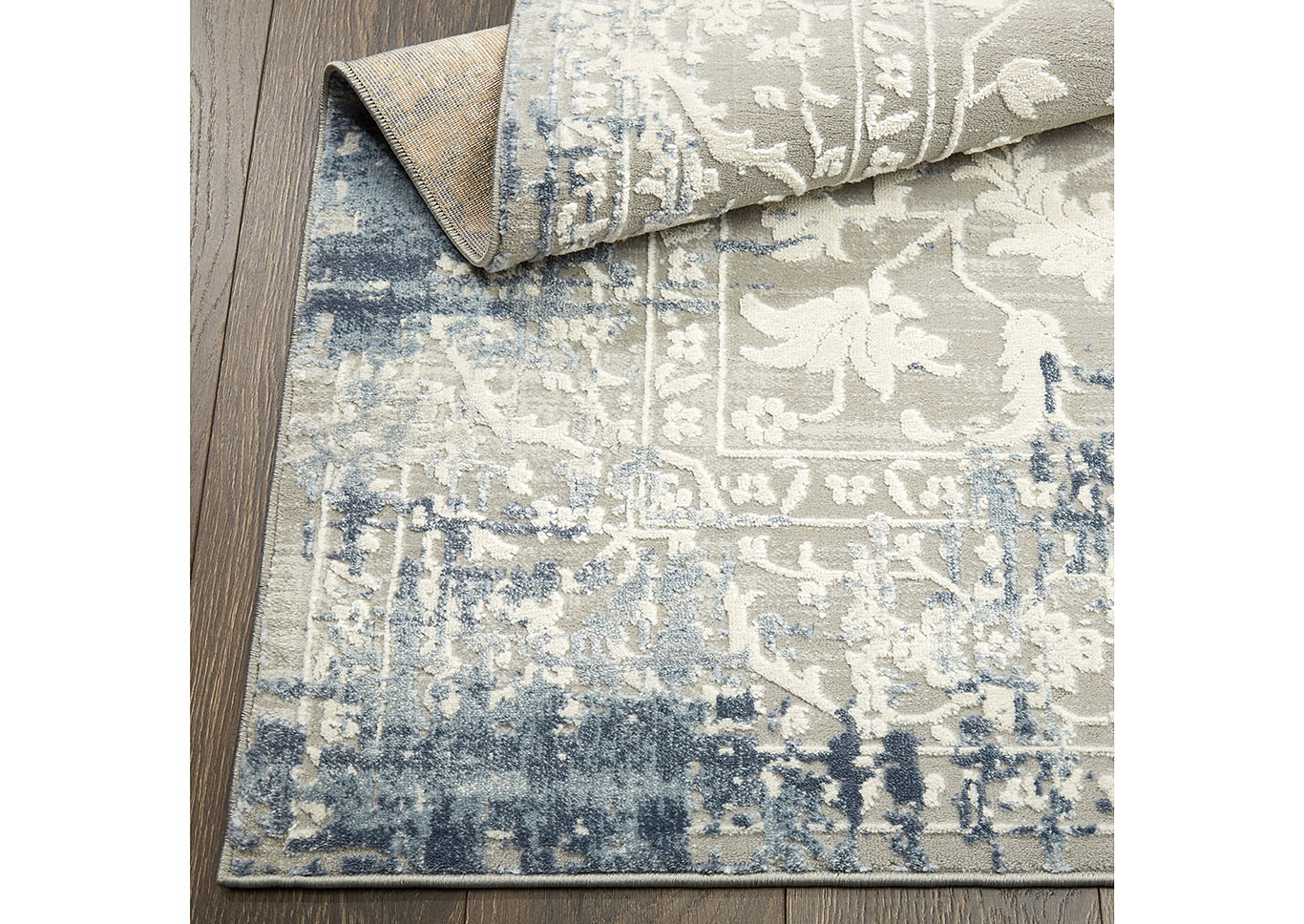 Palmyra Piet Soft Blue Area Rug,Home Dynamix