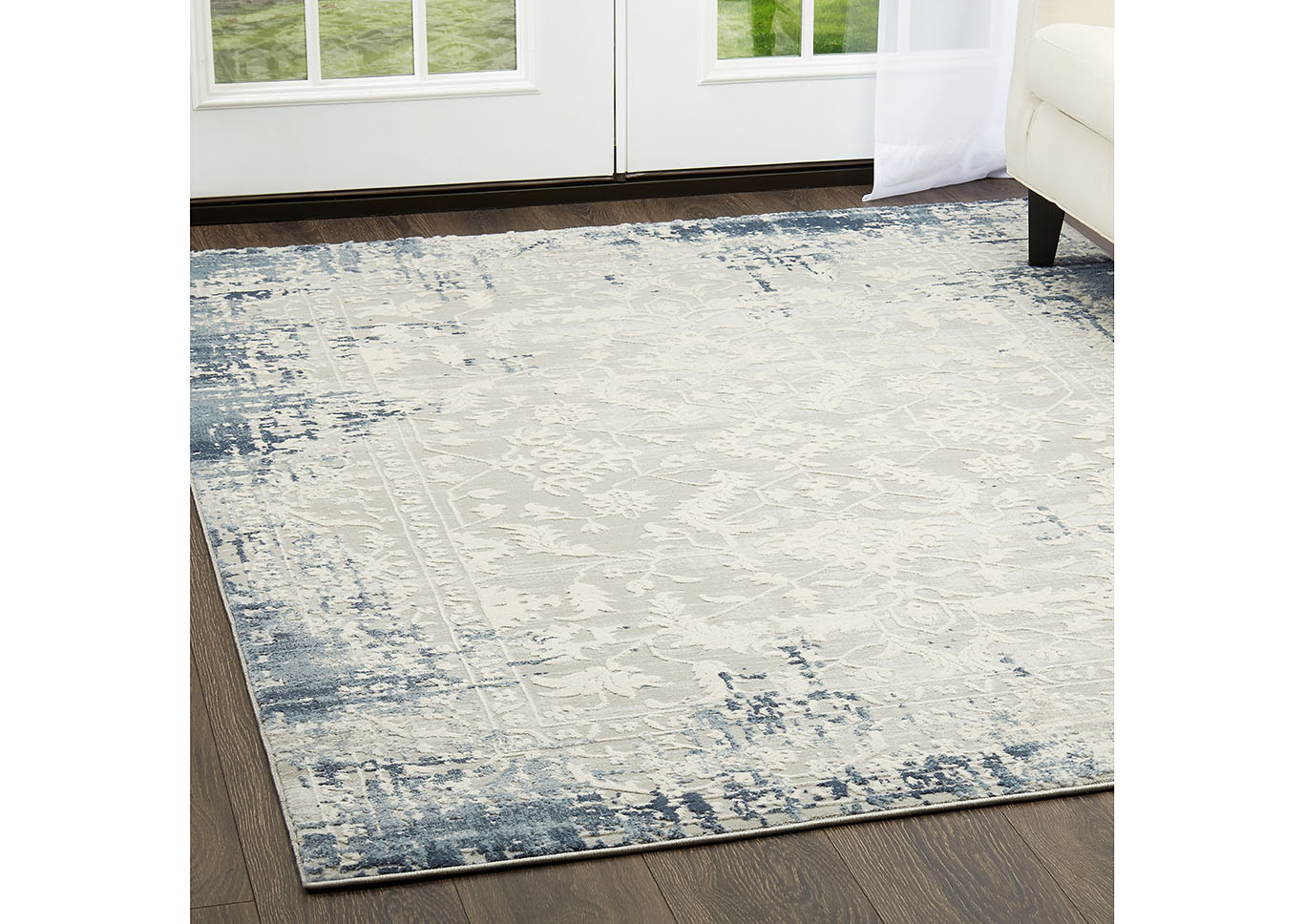 Palmyra Piet Soft Blue Area Rug,Home Dynamix