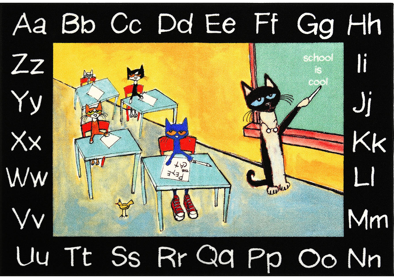 Home Dynamix Pete The Cat Elementary Kids Kids Area Rug 35.4"x51" Graphic/Print Yellow/Green/Black,Home Dynamix