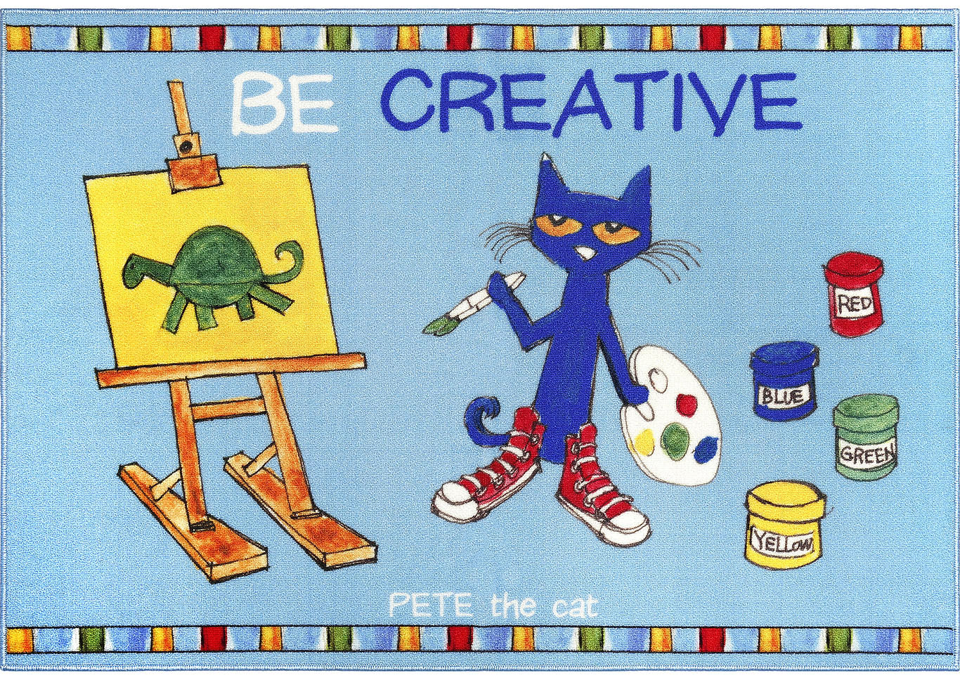 Home Dynamix Pete The Cat Elementary Kids Kids Area Rug 35.4"x51" Graphic/Print Blue/Yellow/Red,Home Dynamix