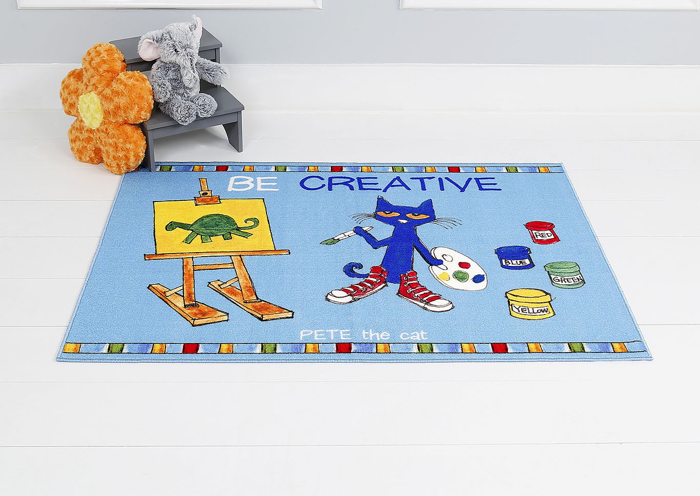 Home Dynamix Pete The Cat Elementary Kids Kids Area Rug 35.4"x51" Graphic/Print Blue/Yellow/Red,Home Dynamix