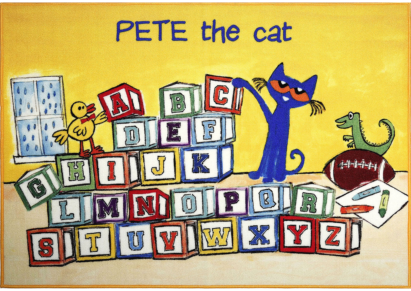 Home Dynamix Pete The Cat Block Letters Kids Kids Area Rug 6'6