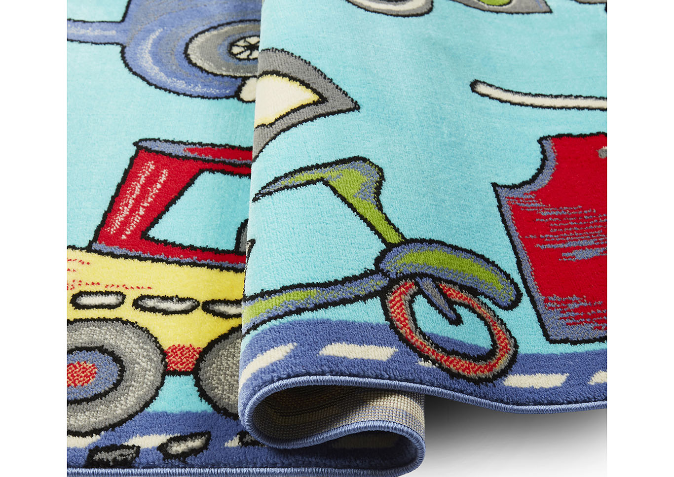 Playground Cars and Trucks Blue Area Rug,Home Dynamix