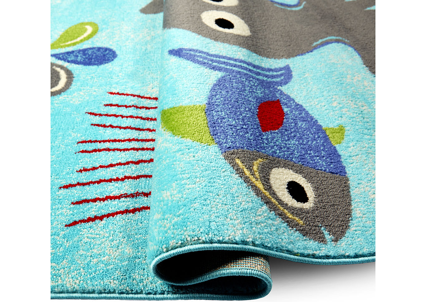 Playground Sea Fish and Turtles Blue Area Rug,Home Dynamix