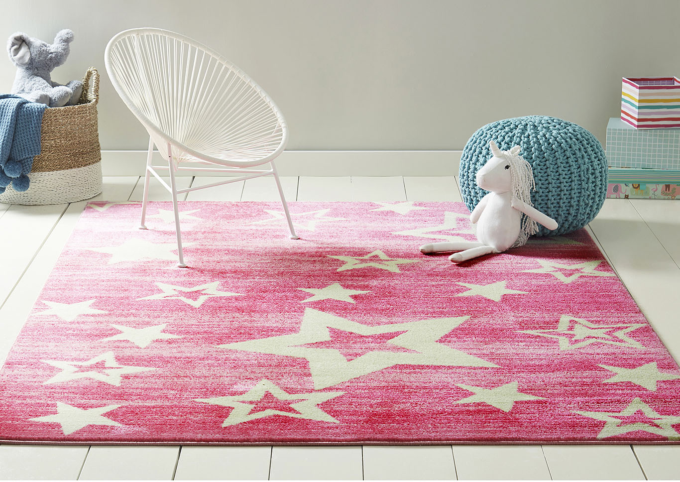 Playground Star Gaze Pink Area Rug,Home Dynamix