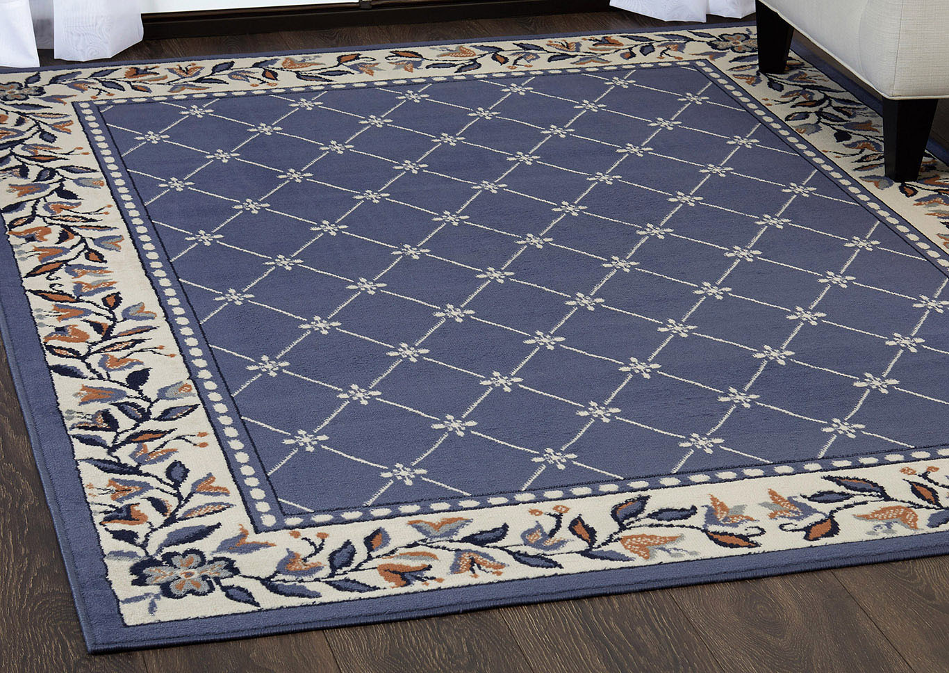 Premium Aydin Country Blue Area Rug,Home Dynamix
