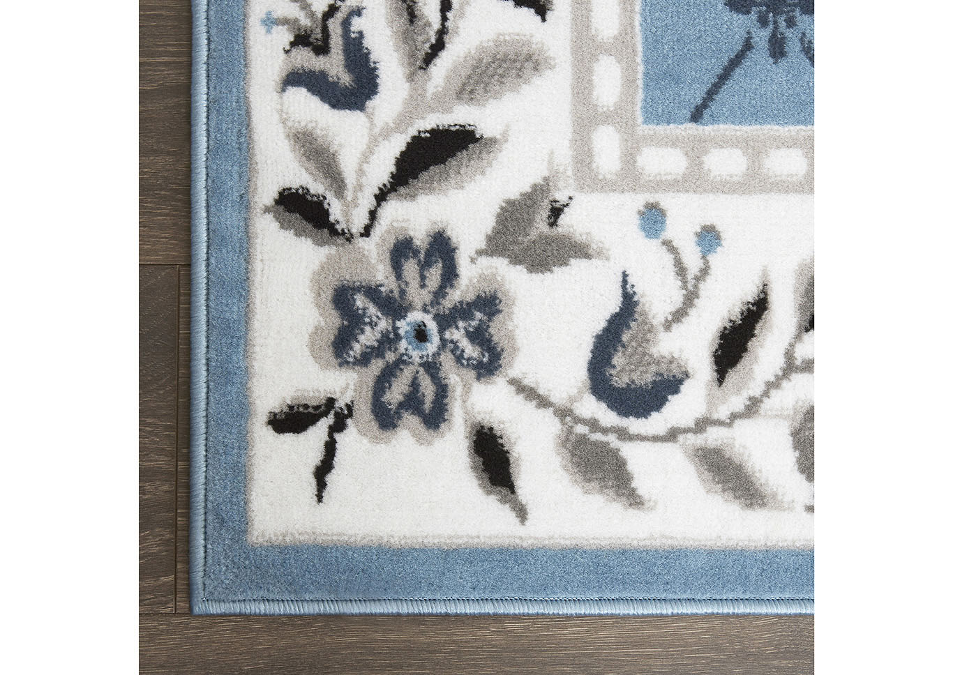 Premium Aydin Blue-Ivory Area Rug,Home Dynamix