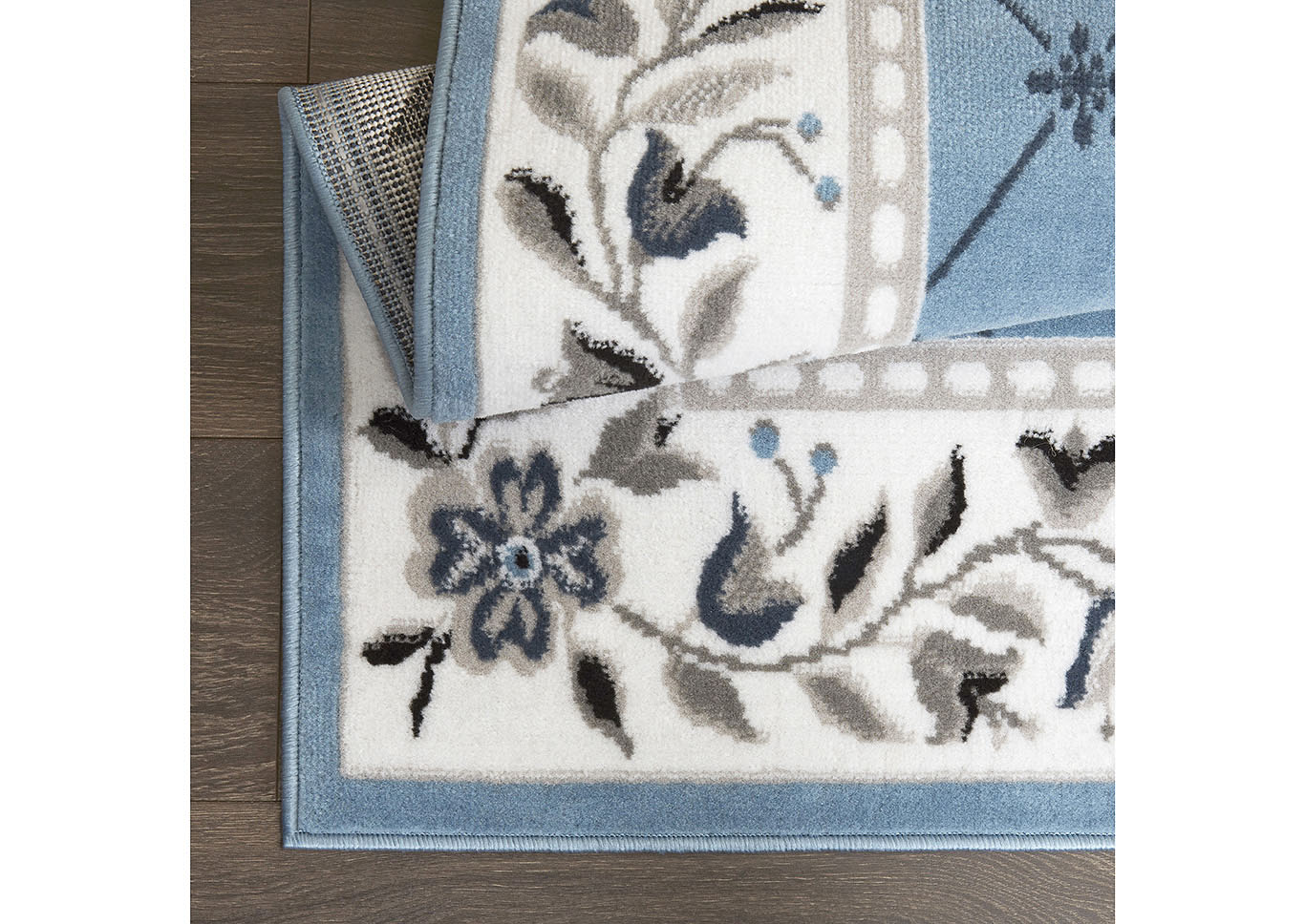Premium Aydin Blue-Ivory Area Rug,Home Dynamix