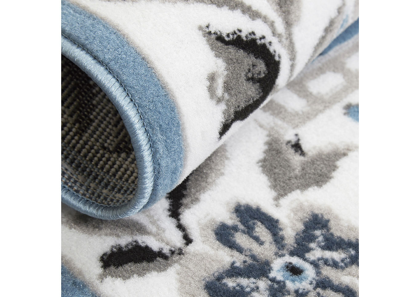 Premium Aydin Blue-Ivory Area Rug,Home Dynamix