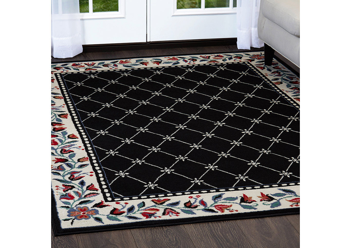 Home Dynamix Premium Aydin Traditional Area Rug 7'8"x10'7" Geometric Black/Ivory/Red,Home Dynamix