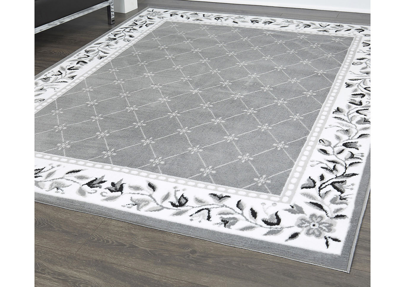Premium Aydin Gray-Ivory Area Rug,Home Dynamix