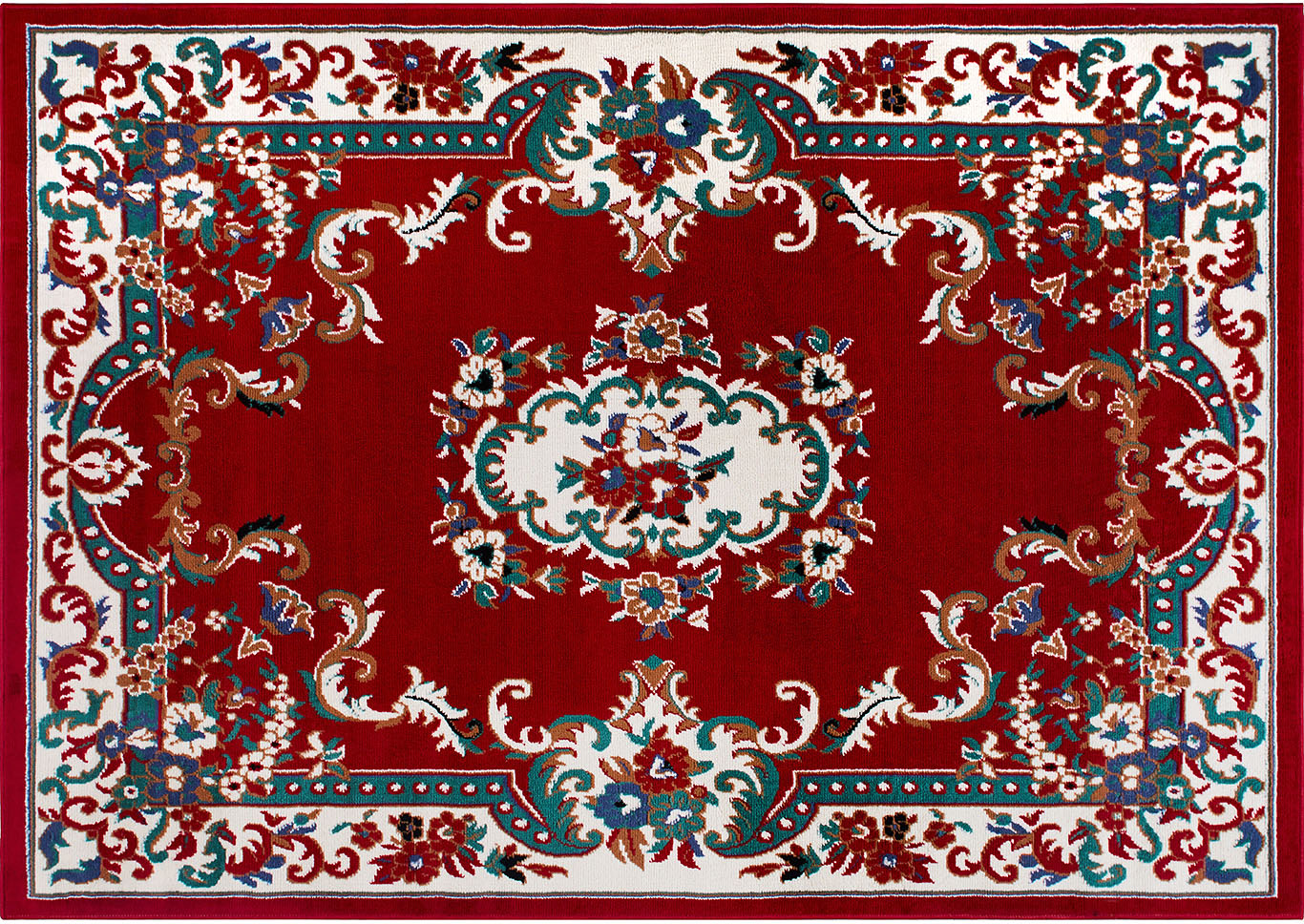 Home Dynamix Premium Astana Traditional Area Rug 7'8"x10'7" Border Red/Ivory/Green,Home Dynamix