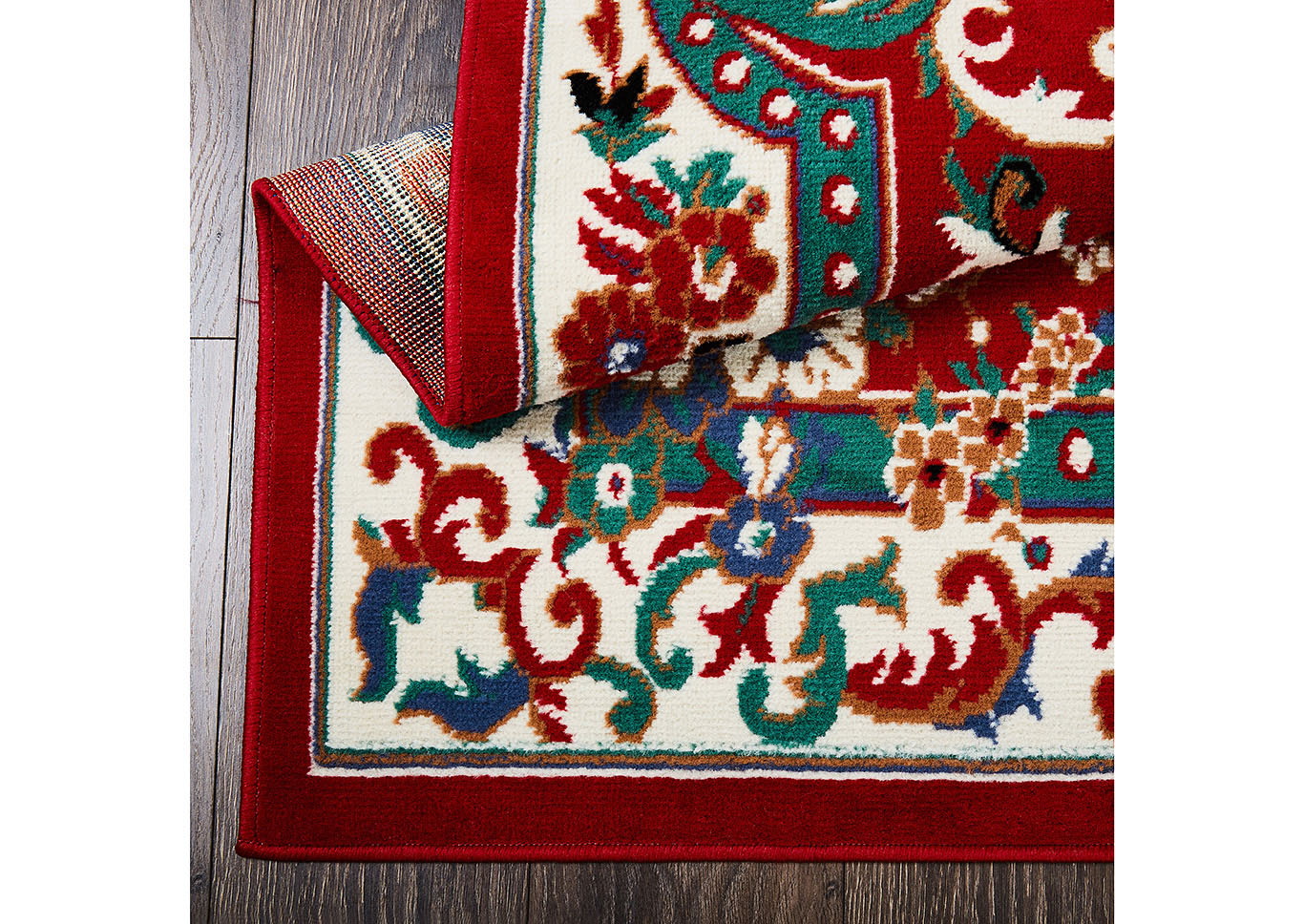 Home Dynamix Premium Astana Traditional Area Rug 7'8"x10'7" Border Red/Ivory/Green,Home Dynamix