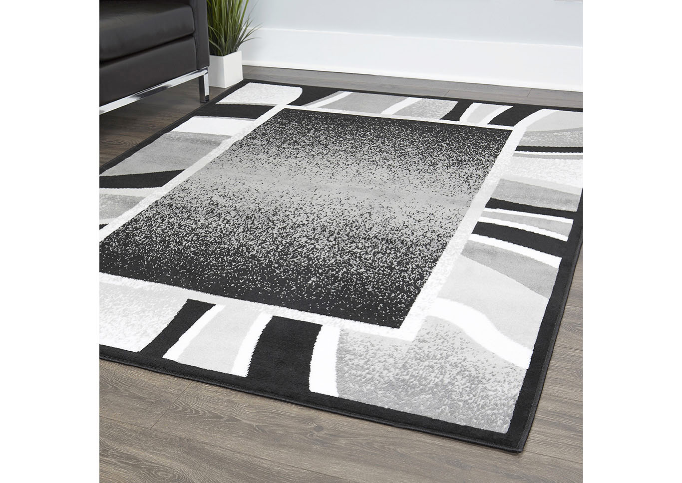 Premium Rizzy Black-Gray Area Rug,Home Dynamix