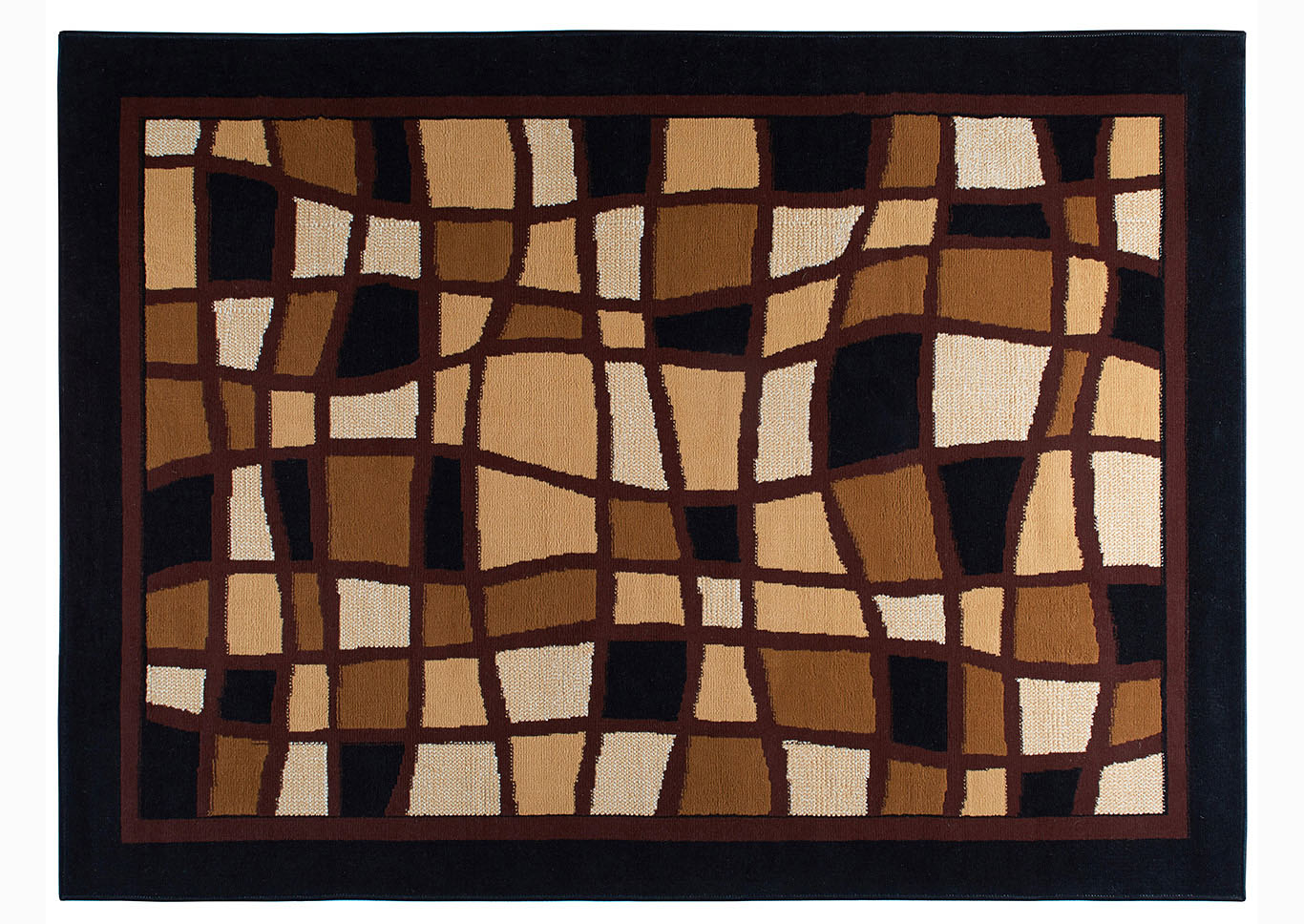Home Dynamix Premium Ordu Contemporary Area Rug 5'2"x7'4" Geometric Black/Brown/Beige,Home Dynamix