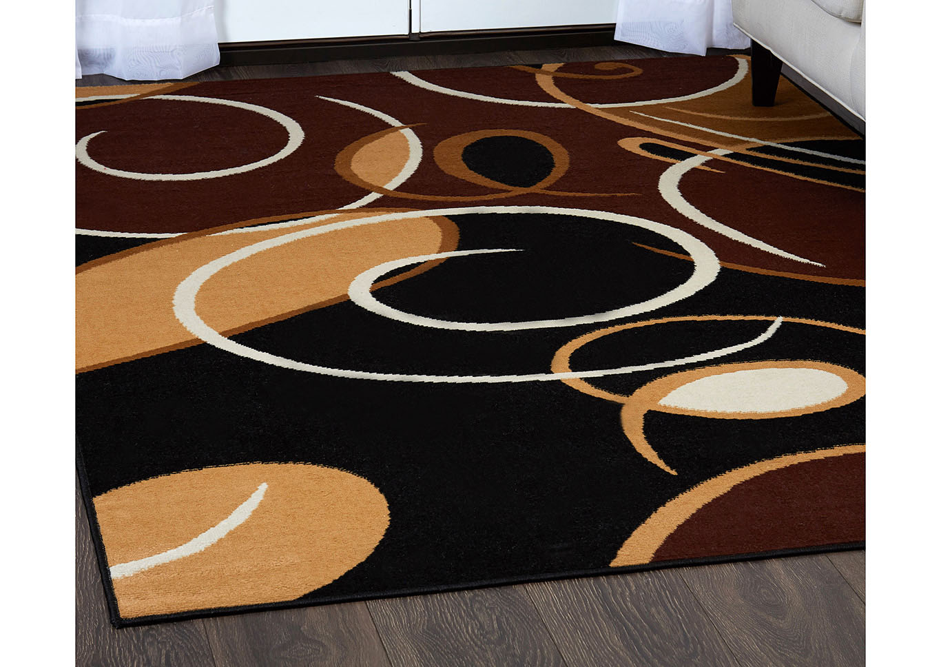 Home Dynamix Premium Loire Contemporary Area Rug 3'7"x5'2" Abstract Black/Brown/Ivory,Home Dynamix
