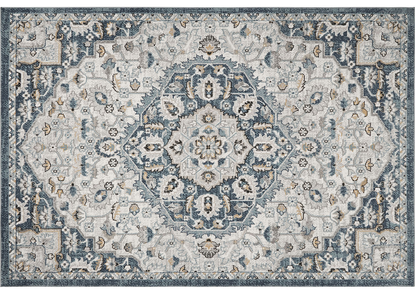 Home Dynamix Riviera Lazlo Bohemian Area Rug 5'2"x7'2" Medallion Ivory/Blue/Beige,Home Dynamix