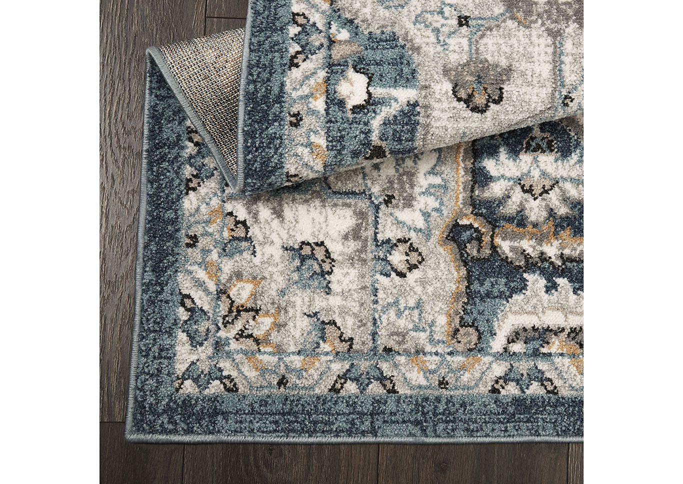 Riviera Lazlo Ivory-Blue Area Rug,Home Dynamix