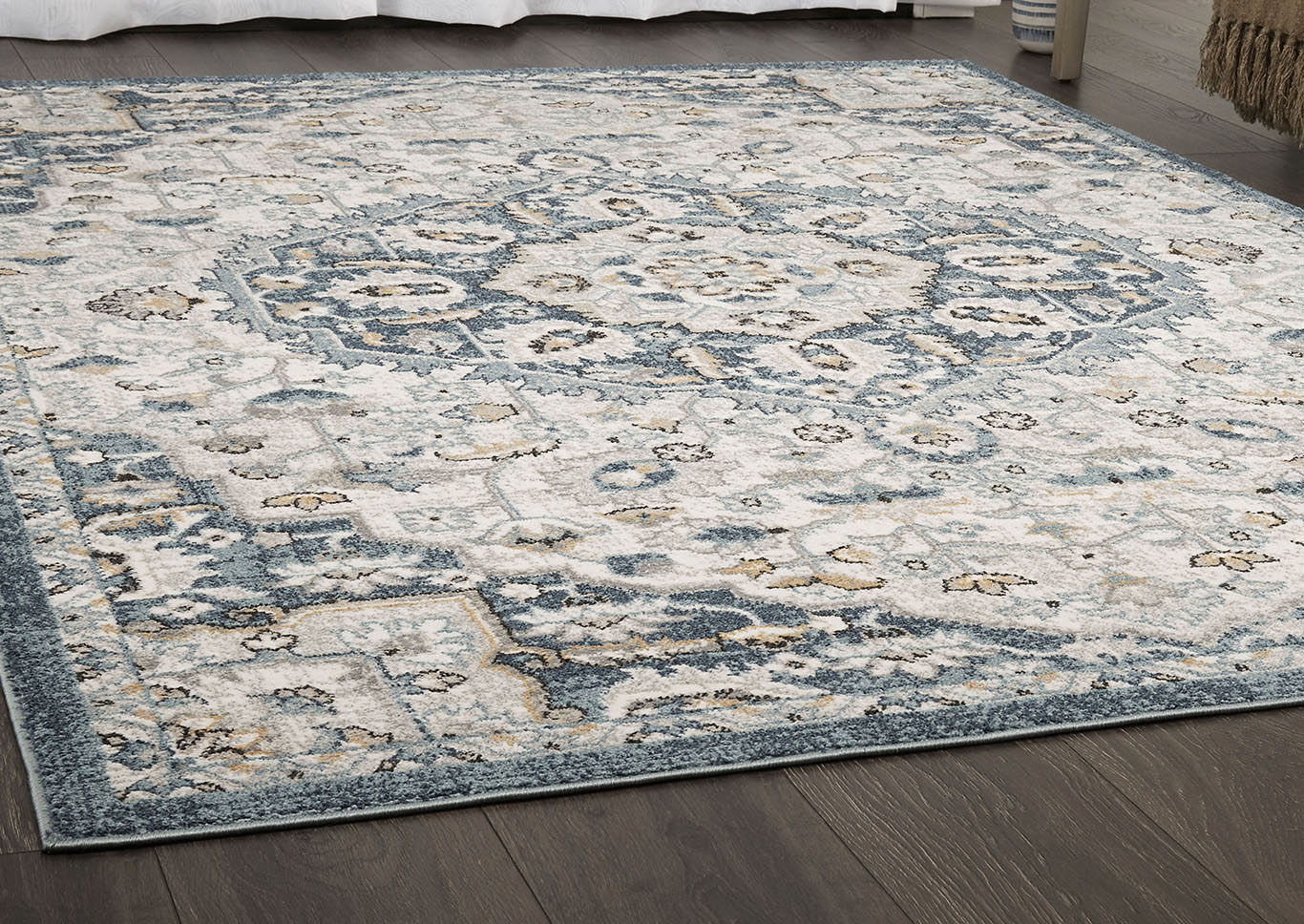 Riviera Lazlo Ivory-Blue Area Rug,Home Dynamix
