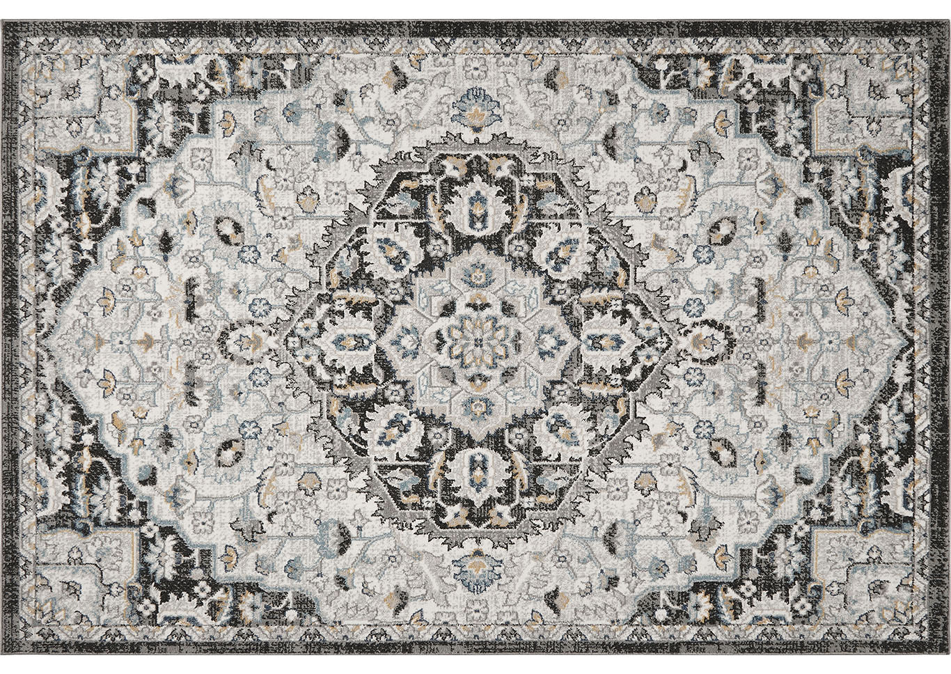 Home Dynamix Riviera Romano Bohemian Area Rug 5'2"x7'2" Medallion Ivory/Gray/Blue,Home Dynamix