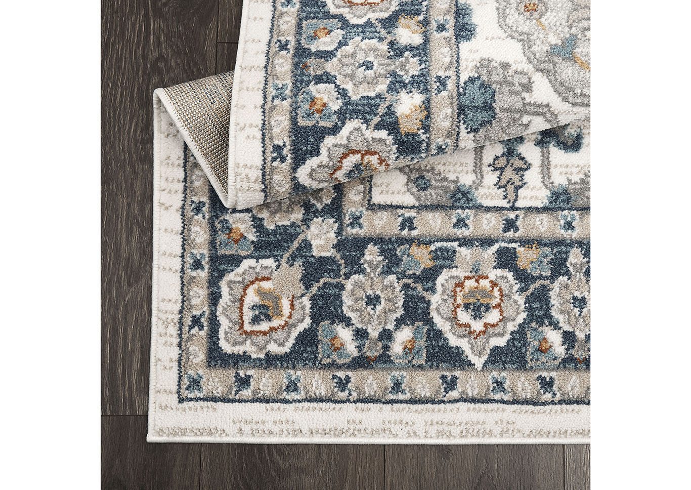 Riviera Gabriel Ivory-Blue Area Rug,Home Dynamix