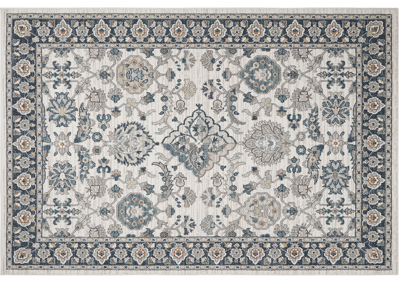 Home Dynamix Riviera Gabriel Traditional Area Rug 5'2"x7'2" Damask Ivory/Blue,Home Dynamix