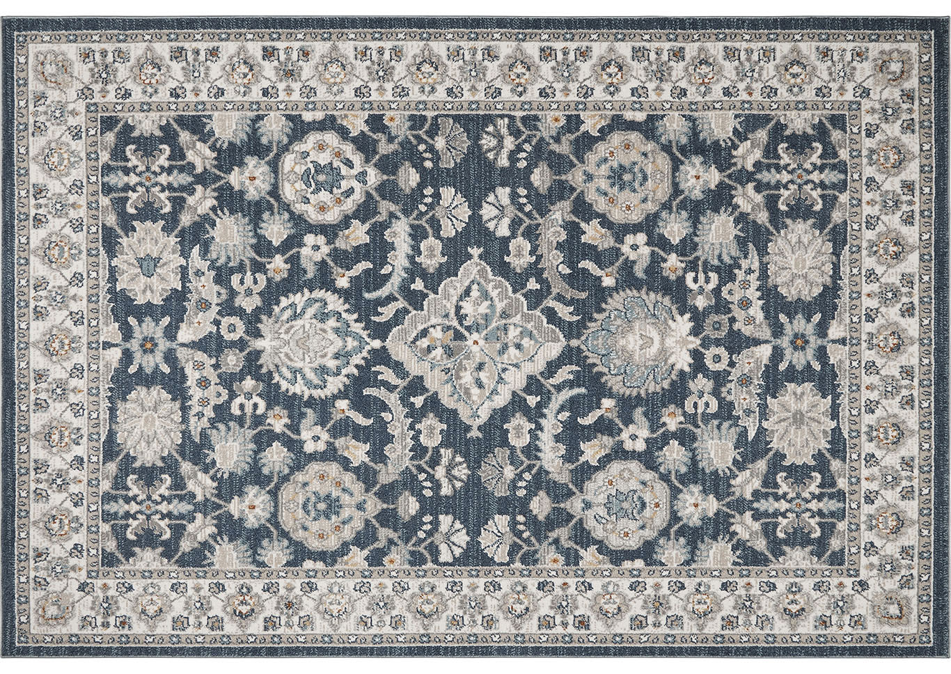 Home Dynamix Riviera Amaya Traditional Area Rug 5'2"x7'2" Damask Blue/Ivory,Home Dynamix