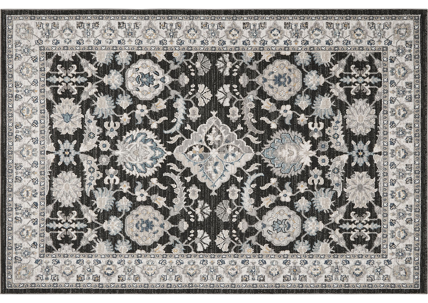 Home Dynamix Riviera Cruz Traditional Area Rug 5'2"x7'2" Damask Gray/Ivory/Blue,Home Dynamix