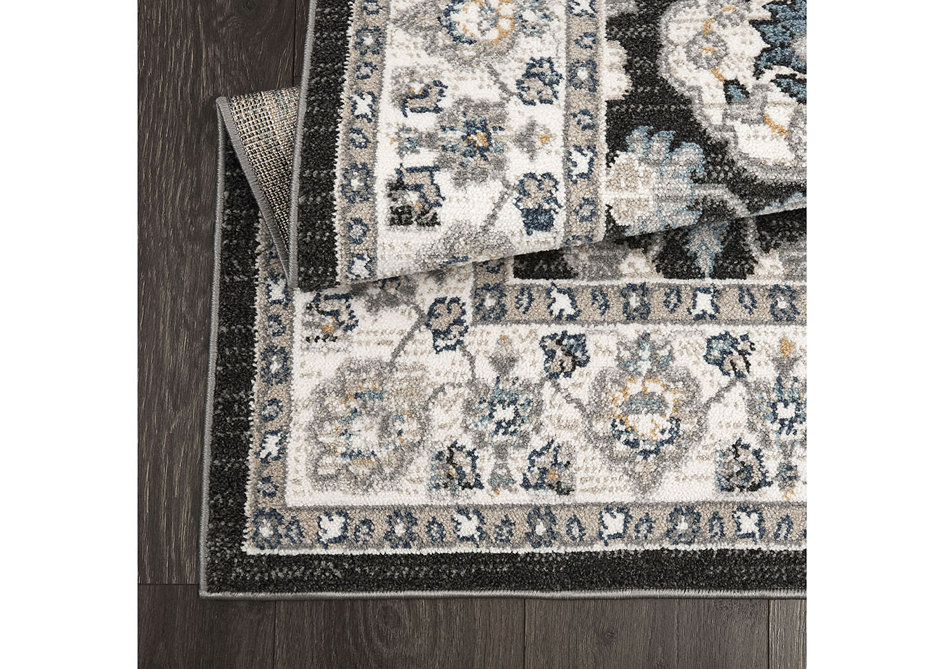 Home Dynamix Riviera Cruz Traditional Area Rug 5'2"x7'2" Damask Gray/Ivory/Blue,Home Dynamix