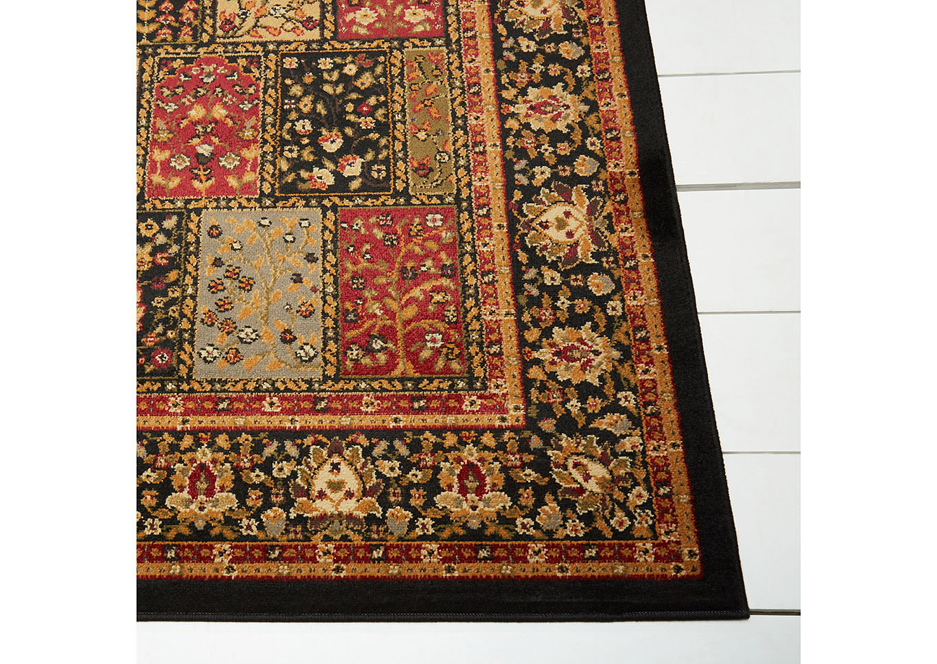 Home Dynamix Royalty Bella Traditional Area Rug 5'2"x7'2" Geometric Black/Beige/Red,Home Dynamix