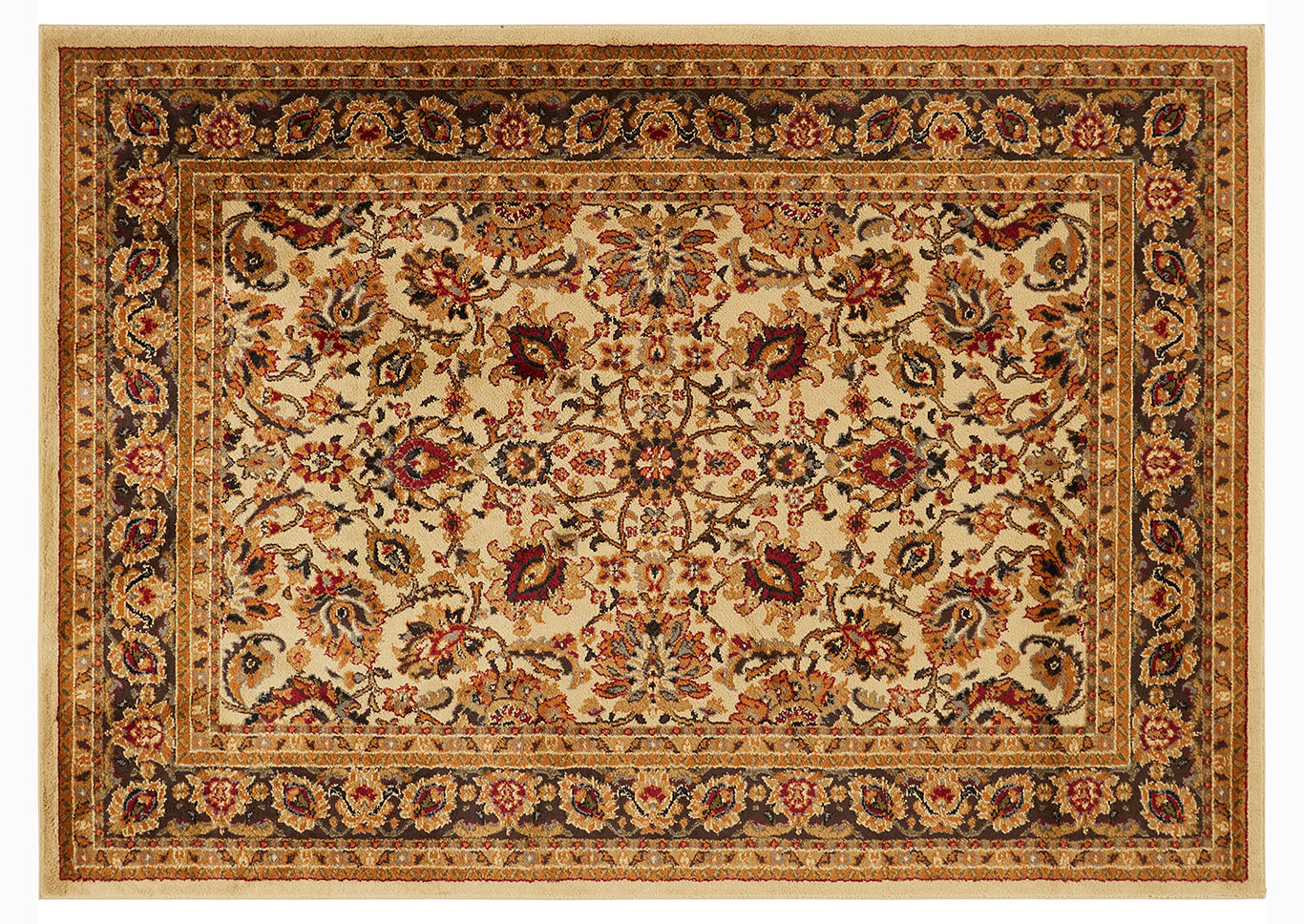 Home Dynamix Royalty Orion Traditional Area Rug 5'2"x7'2" Damask Ivory/Brown/Red,Home Dynamix