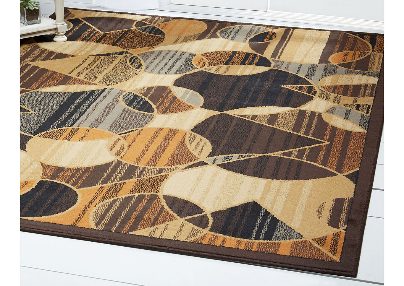 Home Dynamix Royalty Lyra Contemporary Area Rug 7'8"x10'4" Geometric Brown/Blue,Home Dynamix